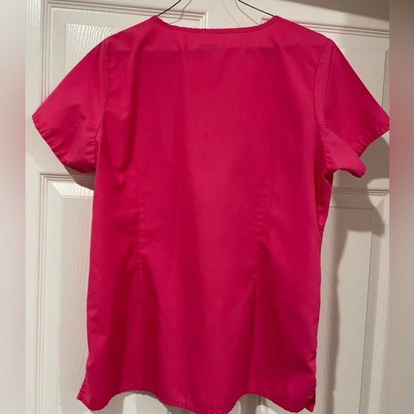 Red Panda Pink Scrub Top - Picture 2 of 4